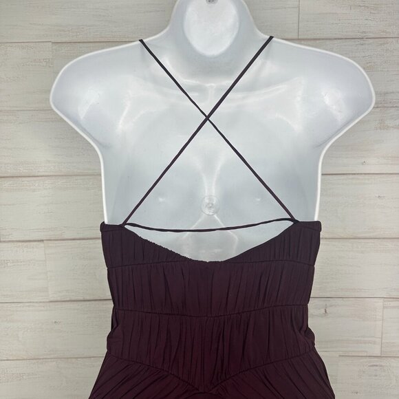 Laundry Shelli Segal Womens Gown Burgundy Strappy Low Back Jersey Knit Size 4 - Picture 5 of 10